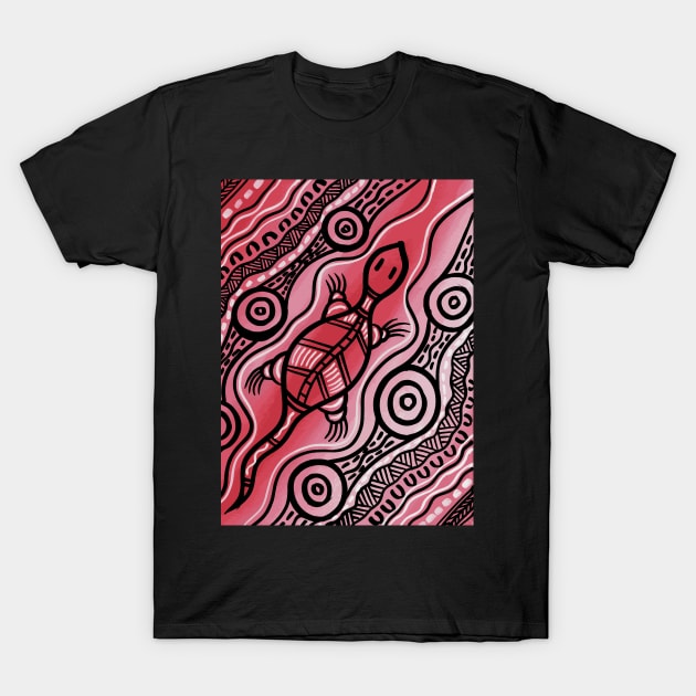 Aboriginal Art - Lizard Red T-Shirt by hogartharts